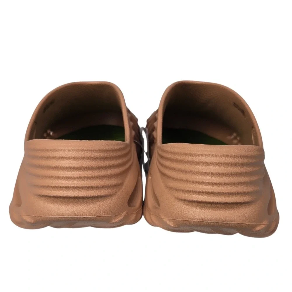 Crocs Echo‎ Wave Clog Mens 10 Women 12 Cork Brown Wavy Slip On Rubber Sandal NEW
